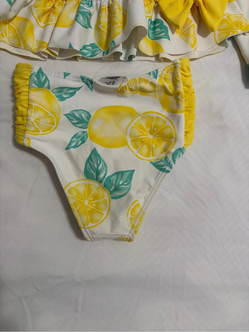Tommy Bahama Yellow Lemon Print Toddler Swim Set with Hat